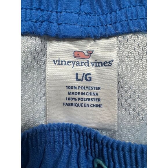 Vineyard Vines Bonefish Chappy Trunks Swim Shorts 1M0577 Blue Fish Men's Large L - Picture 3 of 3